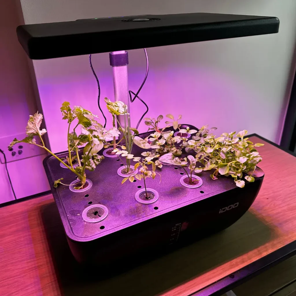 iDOO Hydroponics Indoor Garden - Vegetable light mode active