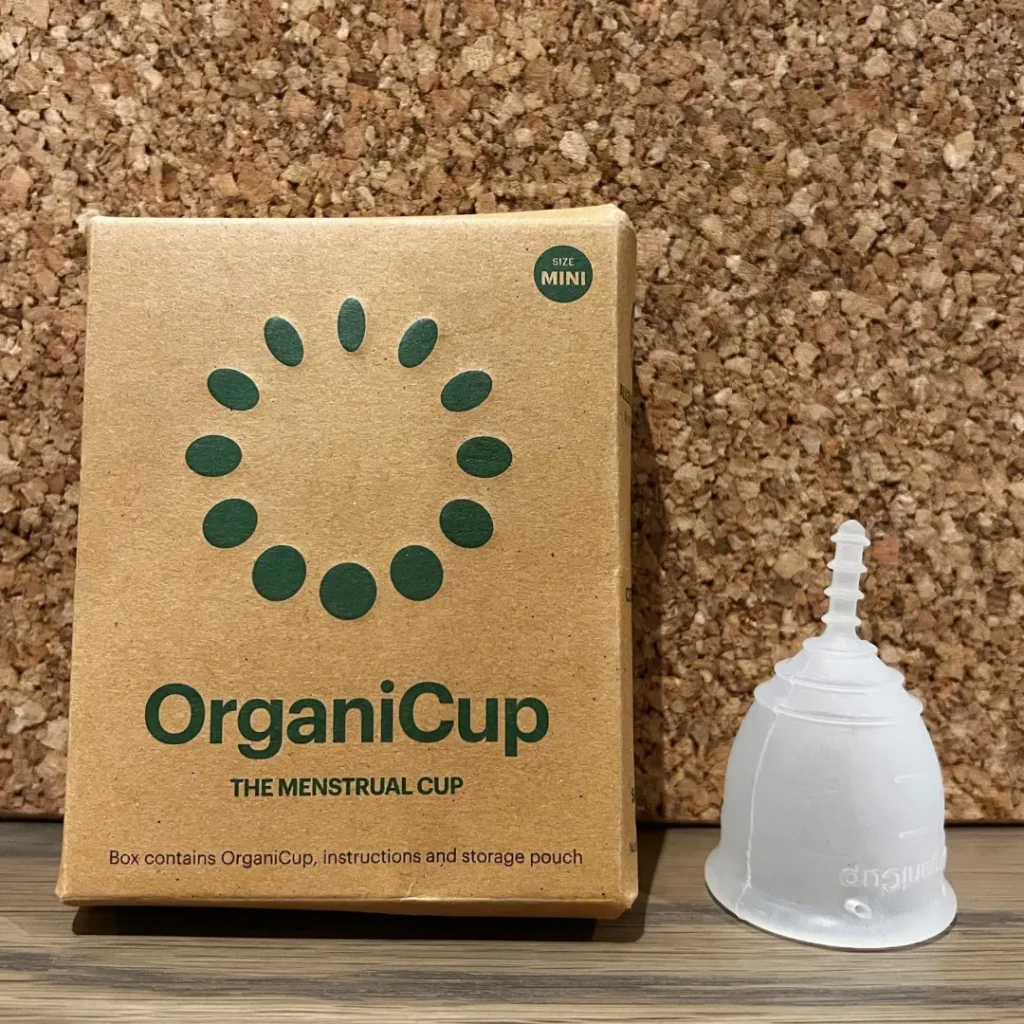 OrganiCup menstrual cup with box