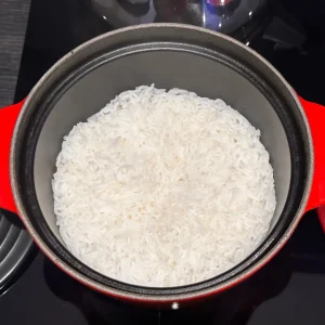 Le Creuset Cast Iron Rice Pot - Cooked basmati rice