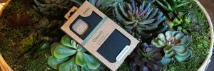Pela Case Review Classic Black iPhone 14 Pro Max - Compostable phone case in packaging.