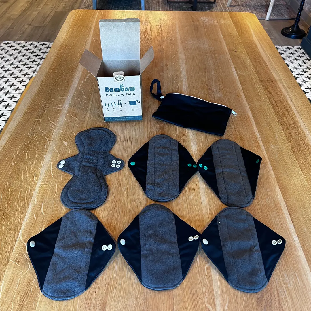 Close-up view of a Bambaw reusable sanitary pad