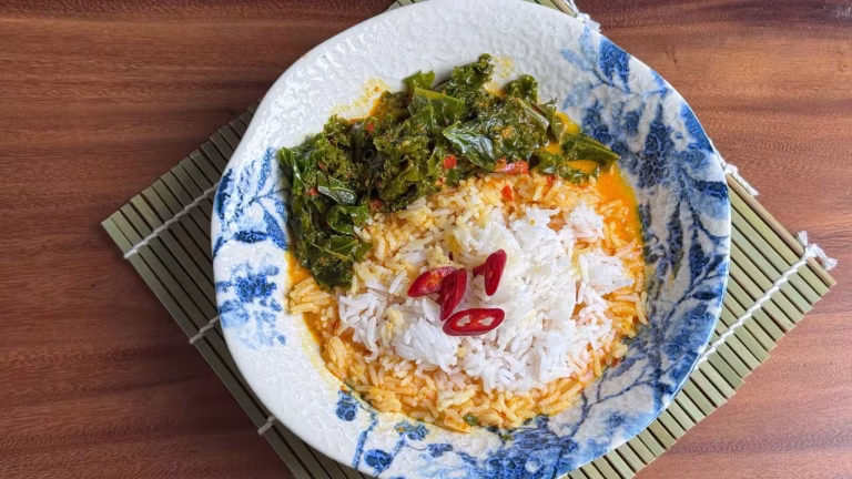 Vegan kale masak lemak coconut curry